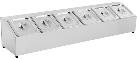 6 contenitori per ingredienti, portaspezie in acciaio inox, contenitore per alimenti, contenitore per spezie, contenitore per alimenti, contenitore per spezie con coperchio, per ristoranti, negozi di