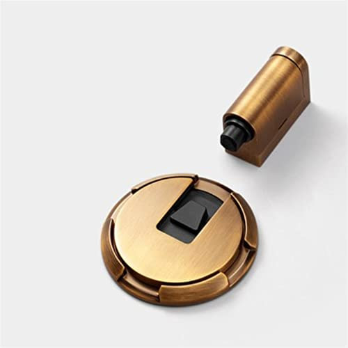 Nicht stanzbarer Türstopper, schwarz, automatischer Boden-Türstopper, graue Möbelbeschläge, goldener Stopper for Tür, winddichte Türstopper, 1 Stück (Color : Gold, Size : 1 Piece)