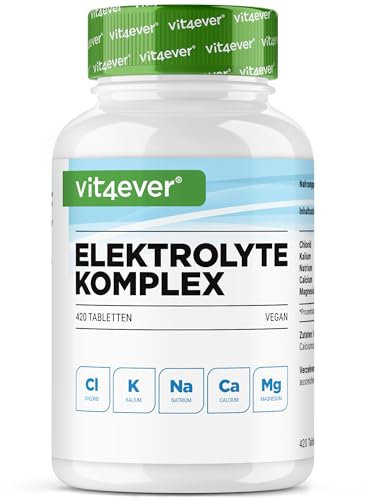 Elektrolyte Tabletten - 420 Tabletten mit Magnesium, Calcium, Kalium, Natrium & Chlorid - Elektrolytgleichgewicht & Muskelfunktion - Keto Ernährung - Vegan