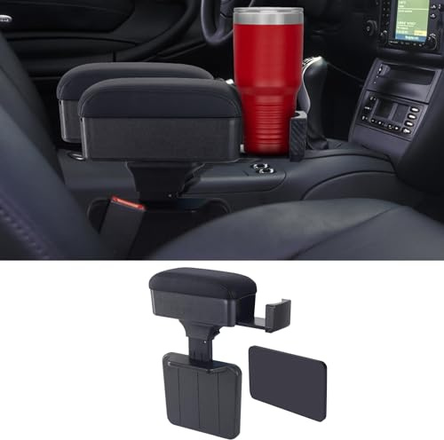 Rupse Car Armrest, Arm Rest for Car Center Console with Cup Holder | Adjustable Armrest Storage Box, Car Seat Gap Filling Storage Box, Elbow and Forearm Wrist Support