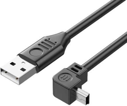 Cavo di ricarica rapida USB 2.0 a mini USB per lettore MP3, MP4, disco rigido mobile, testa dritta, cavo di alimentazione