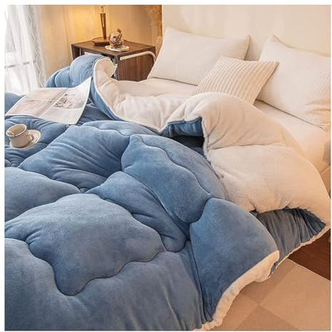 MosnesrtCouette en Velours d'agneau Double Chaude Gonflant Édredon, Douce et Luxueuse, Convient pour Polaire d'agneau King Size d'Automne et Hiver, 220x240cm