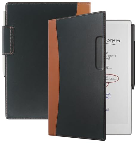 Xuanbeier Genuine Leather Case Compatible with Remarkable Paper Pro 11.8 Inch Digital Paper Magnetic with Auto Sleep/Wake Ultra Slim Book Folio Cover,Black-Brown