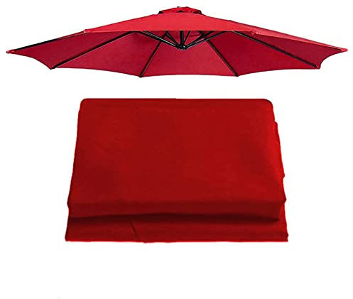 Auvent de rechange rouge pour parasol de marché de 3 m résistant aux UV pour jardin, terrasse, jardin, piscine