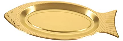 PHENOFICE Edelstahl Fischform Servierplatte Gold Grillschale Und Steamer Glatte Kanten Keine Verletzungen Robust Langlebig Geeignet Für Fischgerichte Zuhause Und Restaurant