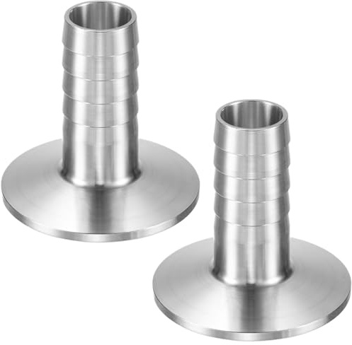 M METERXITY 2-Pack Tri Sanitary 1.5 in Clamp Barbed Fittings to 3/4 in Hose Adapter Stainless Steel Pipe Fitting for Food/Beverage/Home Brew Adapter Connector, Ferrule OD 50.5mm