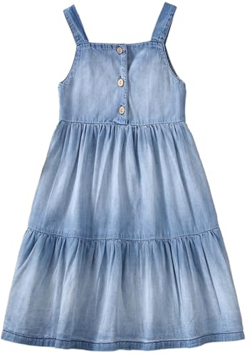 Frogwill Girls Denim Dress Summer Tired Tank Outfit 6 Years, Denim