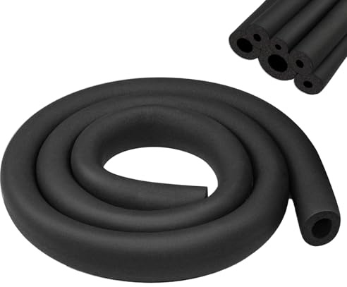 BEASAFY 1.8m Rohrisolierung Kautschuk, Rohrisolierung Schaumstoff, Schwarz Weichschaum Rohrdämmung für Rohrisolierungen Fitnessgeräte Kupferrohr (φ 19mm)