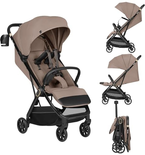 LIONELO Passeggino Leggero da Viaggio BESS per Bambini da 6 mesi fino a 22 kg /4 anni Ultracompatto, Auto‑Folding, Ruote PU 360° Ammortizzate, Schienale Reclinabile con Posizione nanna, Cappottina XXL