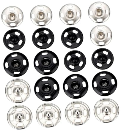 LIGHTAOTAO 60pcs Metal Snap Fasteners Sew Buttons with Concealed Installation Wear Resistant for Clothing Repair DIY Garment Making Coat Fastenings