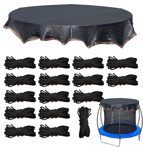 Housse de trampoline | Tissu d'ombrage – Filet de protection UV avec cordon en maille filet Accessoires de sports de plein air pour pelouse, jardin, aire de jeux, terrasse, jardin, poteau droit