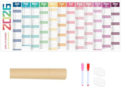 2026 Wall Calendar Large, Erasable Planner 2026 Calendar Wall | Agenda Yearly Monthly Planner for Organizing Planning Kids Student Teacher School Classroom Office Christmas