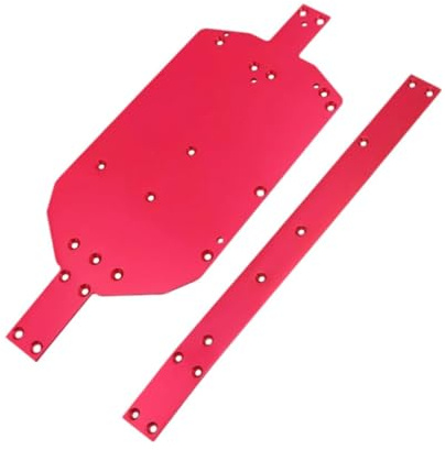 Luwecf Chasis Protector Placa con Refuerzo Accesorio Metálico Resistente Recambio para Automóvil RC Compatible con Modelos 14209 14210 Kit de Repuesto Y, Rojo