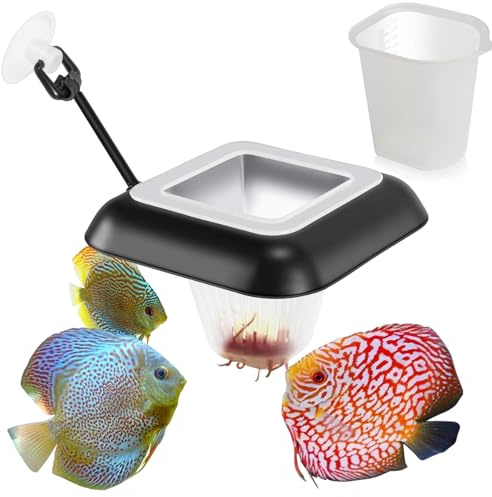 3 in 1 Dispenser Mangime Pesci distributore Di Cibo Per Acquario Galleggiante Quadrato Anello Alimentazione Acquario Ciotola di Alimentazione per Chironomus per Pesci Rossi Ciclidi Guppy