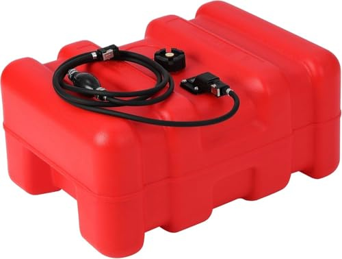 14.5-Gallon Leak-Proof Boat Fuel Tank with Secure Vent Cap, Portable Marine Gas Can Made of Durable HDPE, Features Wide Compatibility for Outboard Motors on Fishing Boats & More