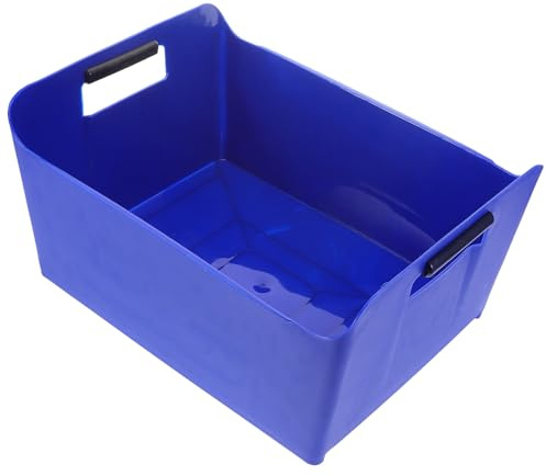 JOINPAYA Square Ice Bucket Beer Holder Large Capacity Sturdy Plastic Reusable Cold Drink Cooler for Outdoor Parties and Bars with Handle Blue