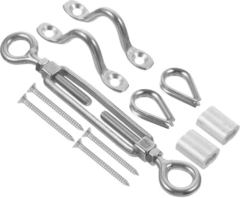 YOSADIER Tenditore Filo in Acciaio Inox Occhi Tondi Regolabile per Tensione, Lunghezza Variabile, per Cavi e Funi in Ambienti Industriali