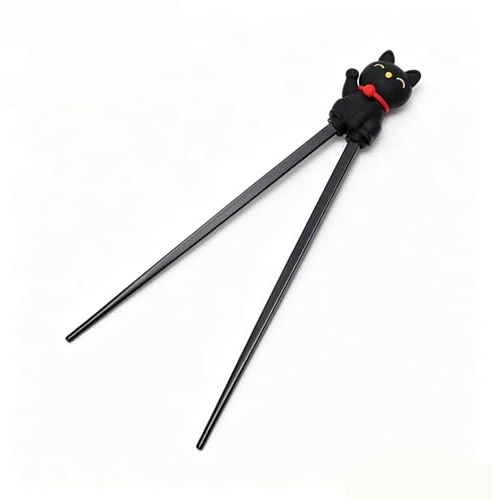 Training Chopsticks for Beginners - TRACOMPAN Cute Lucky Cat Design Chopstick | Non-Slip & Reusable | Heat Resistant Chopsticks for Ramen, Sushi & Asian Dishes