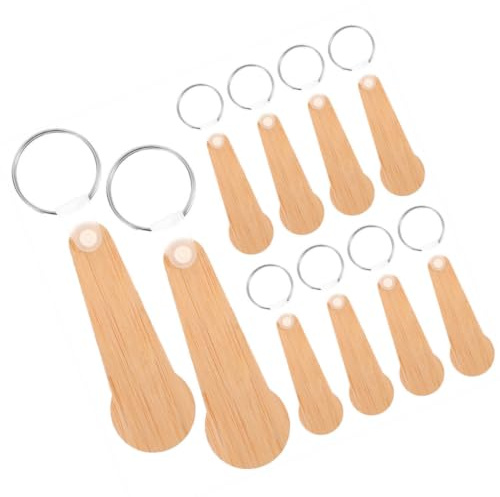 Porte-clés Jeton de Caddie en Bambou 10 Pièces Beige