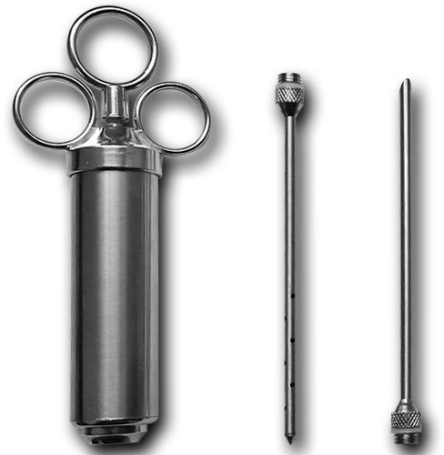 Arrosto siringa Marinier di spezie siringa in acciaio inox di Esecuzione con 2 aghi 60 ML per carne BBQ per grigliare arrosto poekeln condimento marinata siringa