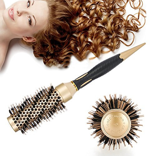 Cepillo de Pelo Redondo, Cepillo Antiestático Profesional del Pelo del Salón que Peina el Cepillo del Estilo de La Tela Cruzada del Nilón de La Tela Cruzada(32)