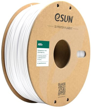 eSUN ABS+ Filament 1.75mm, 3D Drucker Filament ABS Plus, Maßgenauigkeit +/- 0.05mm, 1kg Spule (2.2 LBS) 3D Druck Filament für 3D Drucker, Kaltes Weiß