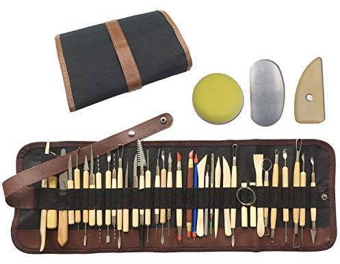DOITEM 38Pack Sculpting Tools mit wiederverwendbarem Beutel für Polymer Clay Pottery Ceramic Art Craft