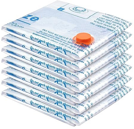 Vacuum Storage Bags 7 Jumbo, Space Saver Sealer Bags, Airtight Compression Bags for Clothes, Pillows, Comforters, Blankets, Bedding