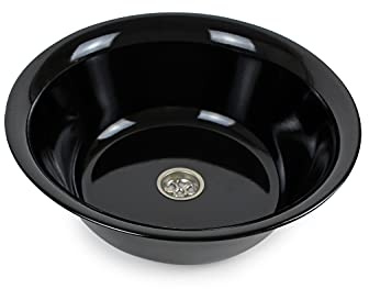 Edelstahl Design Spülbecken Design Dunkel Camping Spüle Waschbecken + Ablauf Maße: 36cm (360mm) (ad-ideen)
