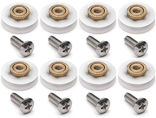Jdon-hats FJY-WHEEL 8 Pieces V Grooved 19MM Wheel Dia Shower Door Wheel Runner Roller