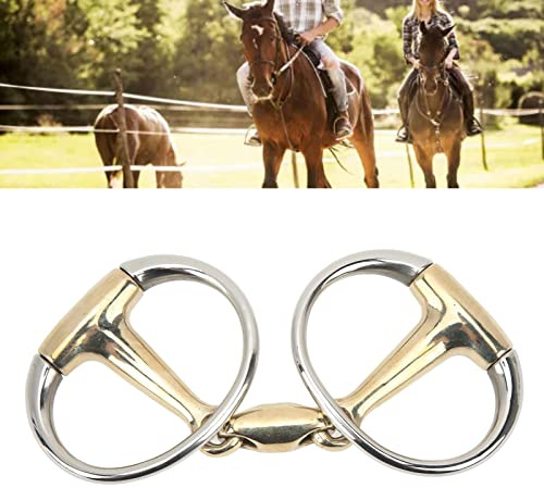 MOUMOUTEN Caballo Anillos Snaffle bit, Acero Inoxidable Caballo Boca bit, Cobre Bisagra Caballo Anillos Sueltos Curvo Ángulo Lozenge para Regalos al Aire Libre