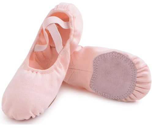 Uniuni Zapatillas Ballet Niña Elástica Zapatos Ballet Mujer con Suela de Cuero Dividido para Niños y Adultos