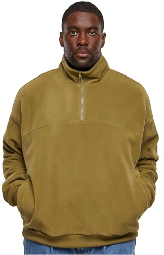 Urban Classics Basic Polar Fleece Troyer Sweatshirt för män, tiniolive, M