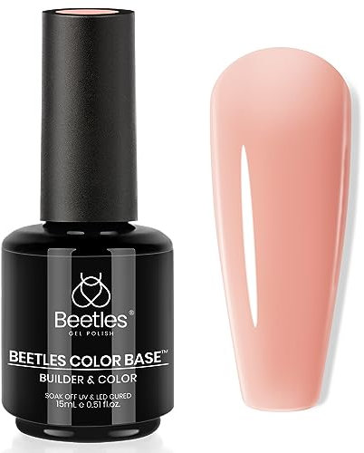 beetles Gel Polish - Smalto UV per unghie da 15 ml, 3 in 1, in gomma, colore rosa, base in gomma, per unghie