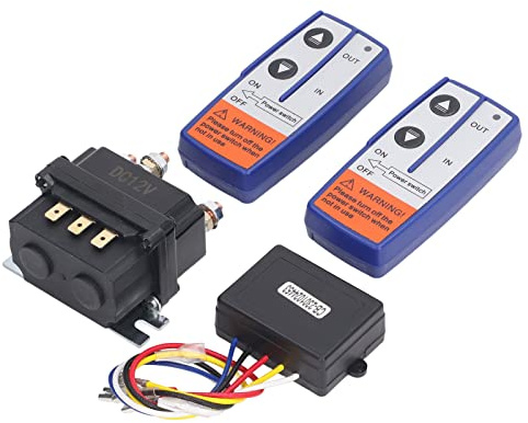 Kit de Relais de Treuil 12 V 250 A avec Télécommande, Bobine en Laiton, étanche, Faible Consommation D'énergie, Longue Durée de Vie, Haute efficacité, Large Application