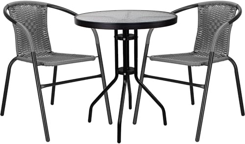 SPRINGOS Balkonmöbel Set 2 Personen – wetterfest & klappbar – Balkon Set in Rattan-Optik aus Kunststoff – platzsparende Balkonstühle & Bistrotisch für kleinen Balkon, Terrasse oder Garten