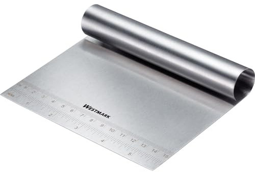Westmark Cortador para Masa con Escala de medición, Espátula de Óptima Calidad para Cortar y Extender Fácilmente Masa, Fondant, Cremas o Ganache, Acero Inoxidable