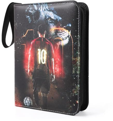 fussball karten sammelalbum，50 Seiten 400 Karten Kapazität Das Trading Card Album Wasserdicht, staubdicht und feuchtigkeitsbeständig Sammlertasche für die perfekte Präsentation der wertvollen Karten