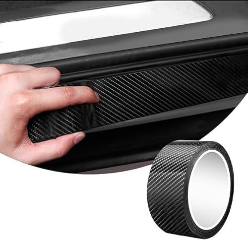 SDLDEER Lámina de carbono para coche, 5 cm x 3 m, color negro, fibra de carbono, protección para el umbral del coche, universal, autoadhesiva, lámina protectora de pintura para coche