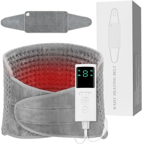 Hossom Termoforo Elettrico Termoforo Lombare 125x30cm con 9 Livelli di Temperatura e 4 Impostazioni di Tempo, Lavabile, Riscaldamento Rapido, Spegnimento Automatico per Schiena, Collo, Spalle, Addome
