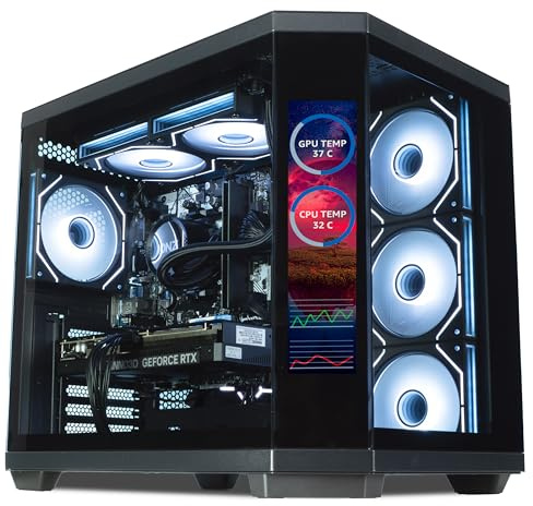ionz Gaming Desktop PC, Ryzen 7 7700X, Radeon RX 9070 XT, 32GB DDRR5 RAM, 1TB NVMe SSD, 240mm AIO, Windows 11, 800W 80+ PSU (Apex Vision, Black)