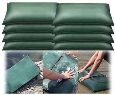 Hochwasserschutz, 10 Sandsäcke, Wasserabsorbierende, Sandfreie Sandsäcke, Leicht, Kompakt Und Einfach Zu Verstauen, Für Hochwassertüren, Garagen, Keller(25x100cm)