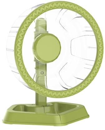 Ruote per Esercizio del Criceto, Ruote per Corsa del Criceto Spinner Silenziose con Supporto Regolabile per Piccoli Animali Criceti Nani Siriani Riccioli Mice (Verde, Medio (19.5cm))