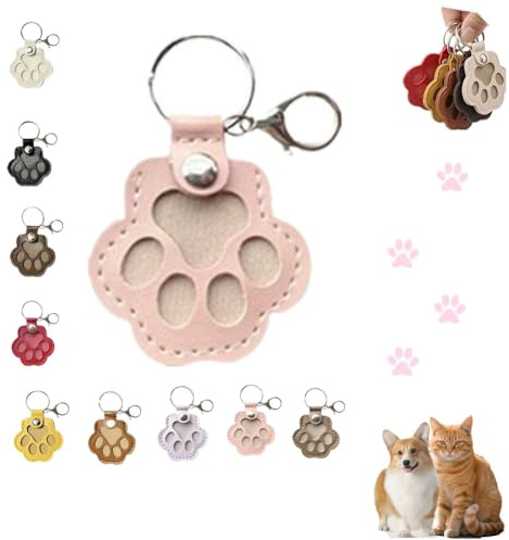 LQQDREX Porte-clés en fourrure de chien, joli souvenir en cuir pour animaux domestiques, collection commémorative, cadeau pour sac ou sac à main