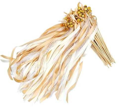 Da Lanciare - 50 Bastoncini Fatici - Con Campanelli Per Celebrazioni Di Nozze Feste E Eventi Festivi