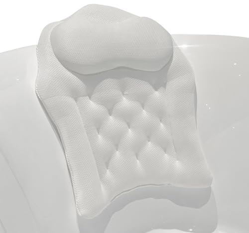 Oreiller de Bain,Support Cervical 4D pour Baignoire - Coussin à Ventouses pour Bain Relaxant Spa Maison Extérieur Camping Femmes Hommes