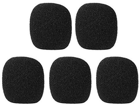 Aumotop Headset Mikrofon Vindruta Svart 5st Skumskydd för Minimikrofon Brusreducering för Föreläsare Presentatör Lärare (En typ)