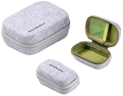 Set med 3 Hårda Förvaringsfodral (1L + 2S) – Fodral för Extern Hårddisk 2.5, Organizer för USB-kablar, SD-kort, USB-minne och Små Tillbehör – Resefodral Grå