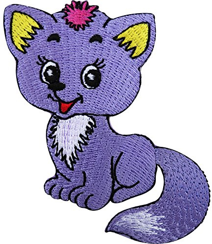 Fuchs Aufnäher zum Aufnähen oder Aufbügeln, Katze, bestickt, Tierapplikation für Kleidung, Hut