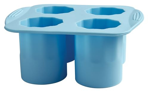 HIC Kitchen Big Shot Silicone Ice Tray, Non-Stick, Makes 4 Ice Shot Glasses